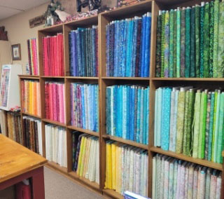 Shelves of Batik fabric