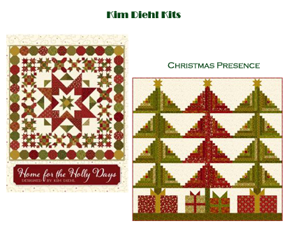 Kim Diehl Quilt kits including Home for the Holidays and Christmas Presence